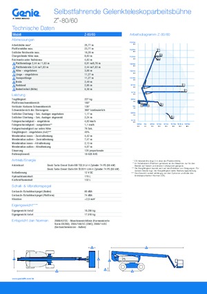 Piattaforme aeree articolate gommate Genie Z-80/60