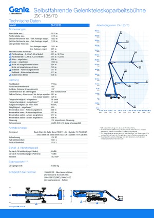 Piattaforme aeree articolate gommate Genie ZX-135/70
