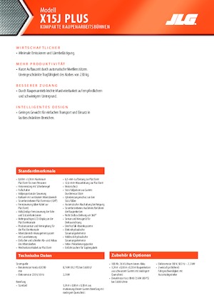 Piattaforme aeree articolate cingolate JLG X15J Plus