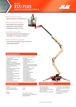 Piattaforme aeree articolate cingolate JLG X17J Plus