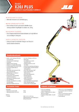 Piattaforme aeree articolate cingolate JLG X20J Plus