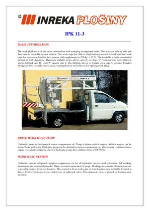 Piattaforme aeree articolate su rimorchio trainabile Inreka IPK 11-3