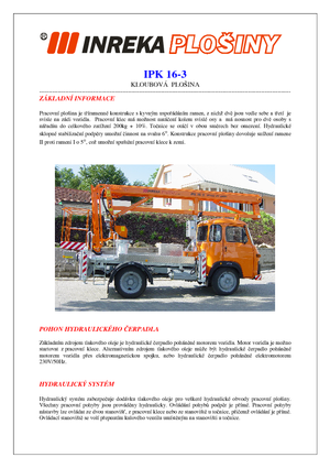 Piattaforme aeree articolate su rimorchio trainabile Inreka IPK 16-3
