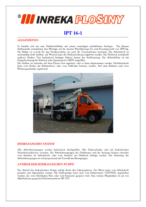 Piattaforme aeree telescopiche autocarrate Inreka IPT 16-1