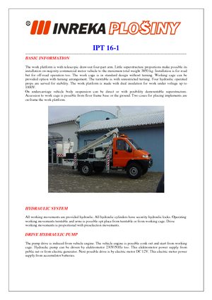 Piattaforme aeree telescopiche autocarrate Inreka IPT 16-1