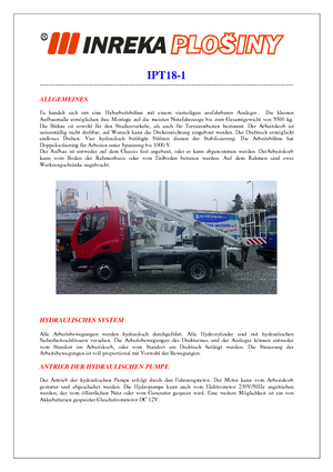 Piattaforme aeree telescopiche autocarrate Inreka IPT 18-1