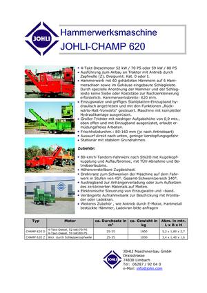 Cippatrici Johli Champ 620 Z