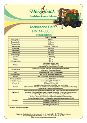 Cippatrici Heizohack HM 14-800 KT 