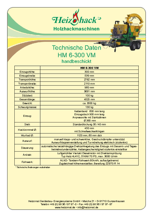 Cippatrici Heizohack HM 6-300 VM
