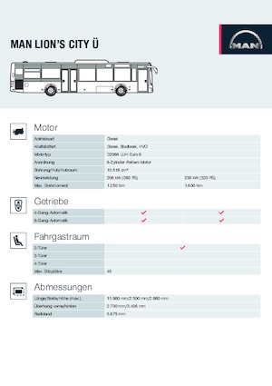 Autobus urbani MAN Lion’s City Ü