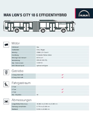 Autobus urbani MAN Lion’s City 18 G
