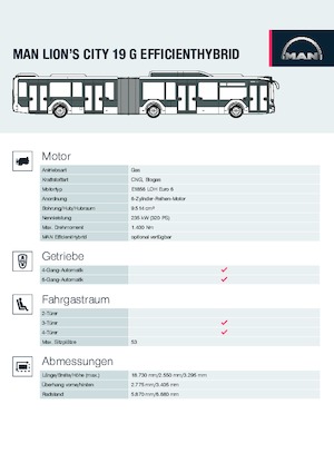Autobus urbani MAN Lion’s City 19 G