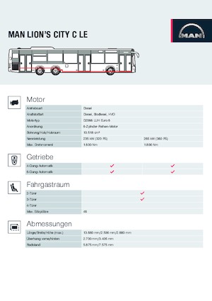 Autobus urbani MAN Lion’s City C LE