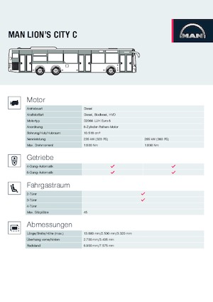Autobus urbani MAN Lion's City C