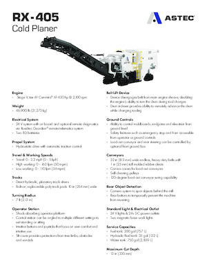 Frese stradali gommate/cingolate Astec Roadtec RX-405