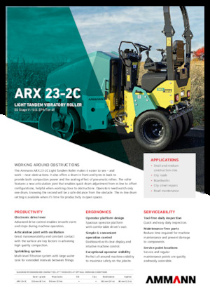 Compattatori stradali vibranti combinati Ammann ARX 23-2C