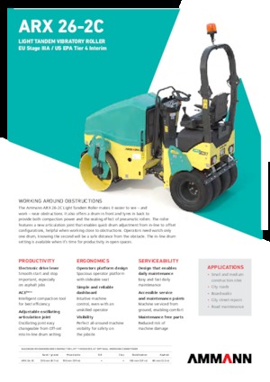 Compattatori stradali vibranti combinati Ammann ARX 26-2C T4f