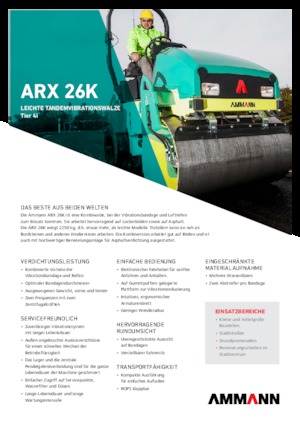 Compattatori stradali vibranti combinati Ammann ARX 26 K