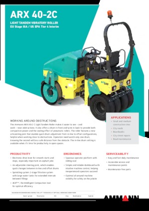 Compattatori stradali vibranti combinati Ammann ARX 40-2 C T4f