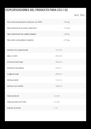 Compattatori stradali vibranti combinati Caterpillar CC2.7GC