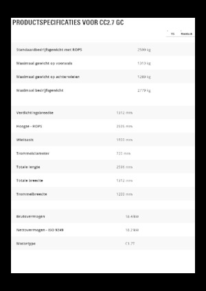 Compattatori stradali vibranti combinati Caterpillar CC2.7GC
