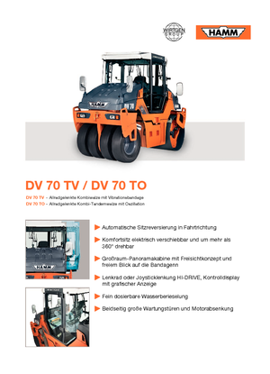 Compattatori stradali vibranti combinati Hamm DV 70 TO