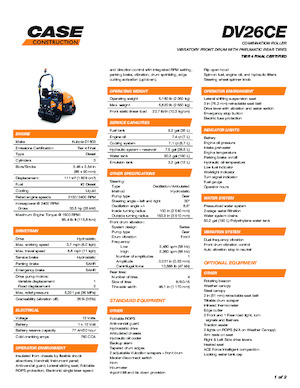 Compattatori stradali vibranti combinati Case DV26CE