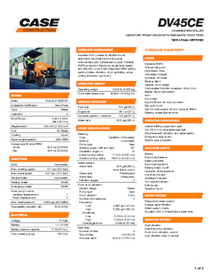 Compattatori stradali vibranti combinati Case DV45CE