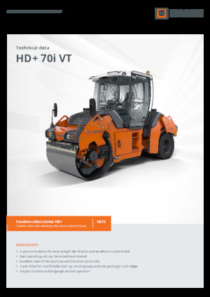 Compattatori stradali vibranti combinati Hamm HD+ 70i VT