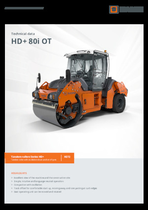 Compattatori stradali vibranti combinati Hamm HD+ 80i OT