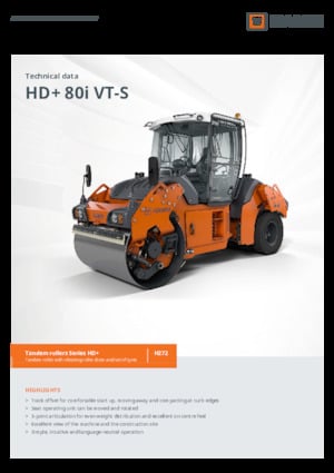 Compattatori stradali vibranti combinati Hamm HD+ 80i VT-S