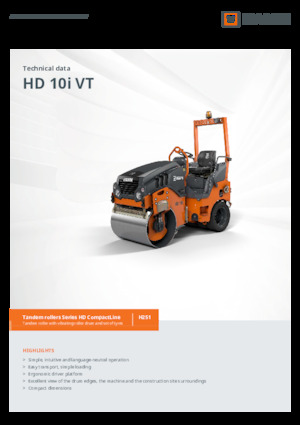 Compattatori stradali vibranti combinati Hamm HD 10i VT