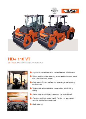 Compattatori stradali vibranti combinati Hamm HD+ 110 VT