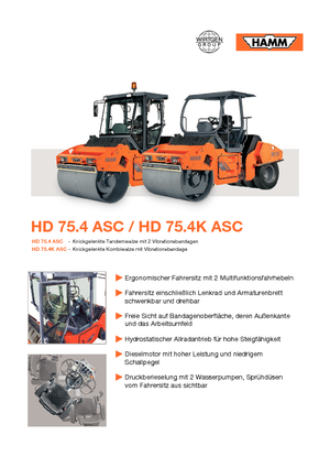 Compattatori stradali vibranti combinati Hamm HD 75,4 K ASC