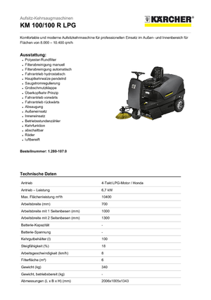 Spazzatrici compatte Kärcher KM 100/100 R LPG