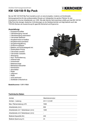 Spazzatrici compatte Kärcher KM 120/150 R Bp Pack