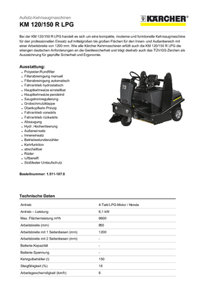 Spazzatrici compatte Kärcher KM 120/150 R Lpg