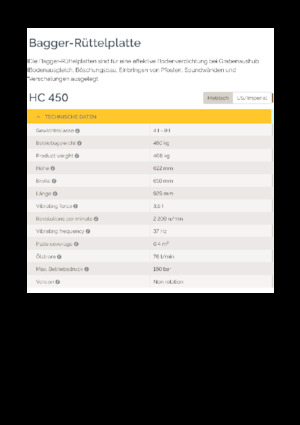 Piastre vibranti montabili Epiroc HC 450 