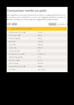 Piastre vibranti montabili Epiroc HC 450 