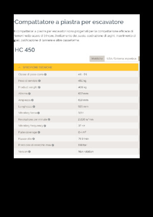 Piastre vibranti montabili Epiroc HC 450 