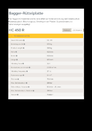 Piastre vibranti montabili Epiroc HC 450 R 
