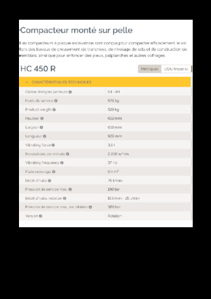 Piastre vibranti montabili Epiroc HC 450 R 