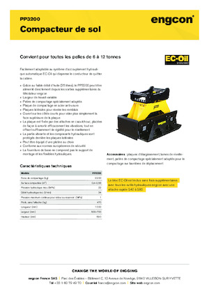 Piastre vibranti montabili engcon PP3200