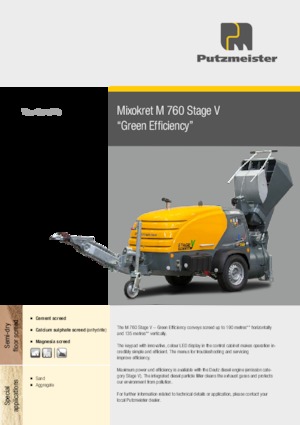 Trasportatori pneumatici Putzmeister M 760 DHB 