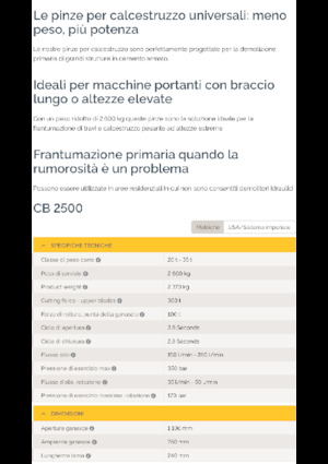 Pinze  idrauliche per calcestruzzo Epiroc CB 2500