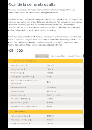 Pinze  idrauliche per calcestruzzo Epiroc CB 4500
