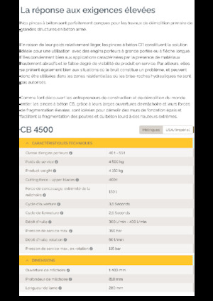 Pinze  idrauliche per calcestruzzo Epiroc CB 4500