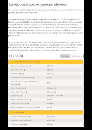 Pinze  idrauliche per calcestruzzo Epiroc CB 5500