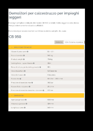 Pinze  idrauliche per calcestruzzo Epiroc CB 950