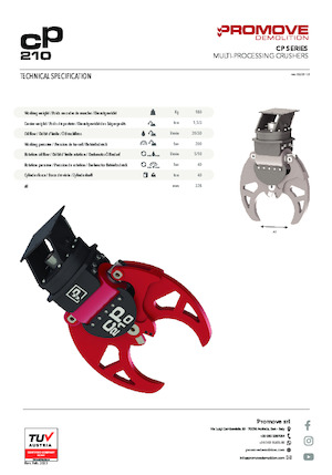 Pinza frantumatrice Promove CP 210 